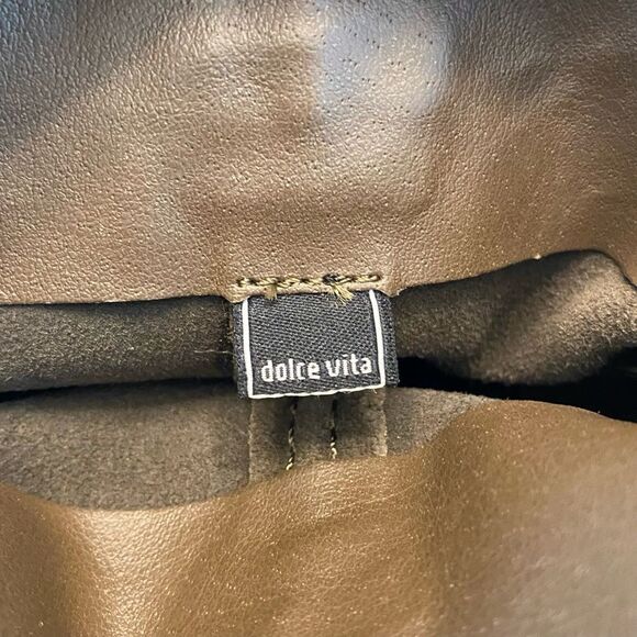 Dolce Vita Melah Western Ankle Boots Booties Tassel Fringe 7.5 Olive Brown Suede - Picture 11 of 12